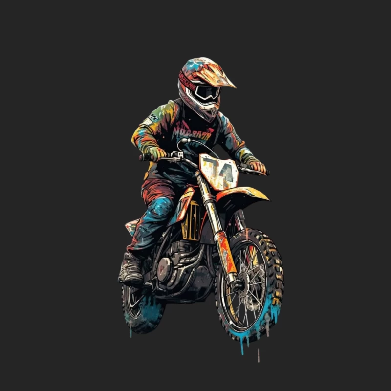 Dynamic Motocross Rider in Action Male Pullover Sweatshirt