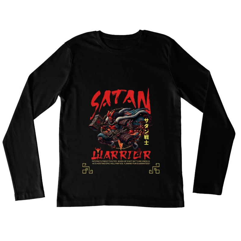 Satan Warrior - Dark Japanese Demon Samurai Art Female Long Sleeve T-Shirt