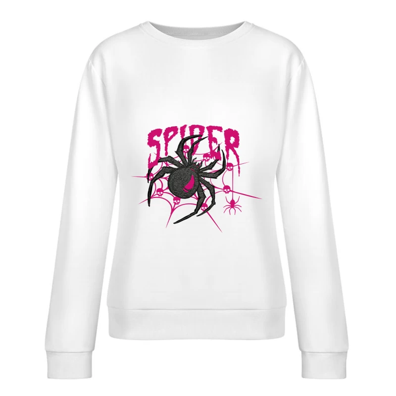 Spinnenmotiv mit Totenkopf Damen Pullover Sweatshirt