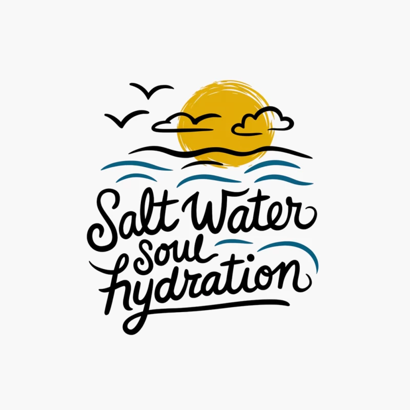Coastal Inspired Typography: Salt Water Soul Hydration Cotton Tote Bag