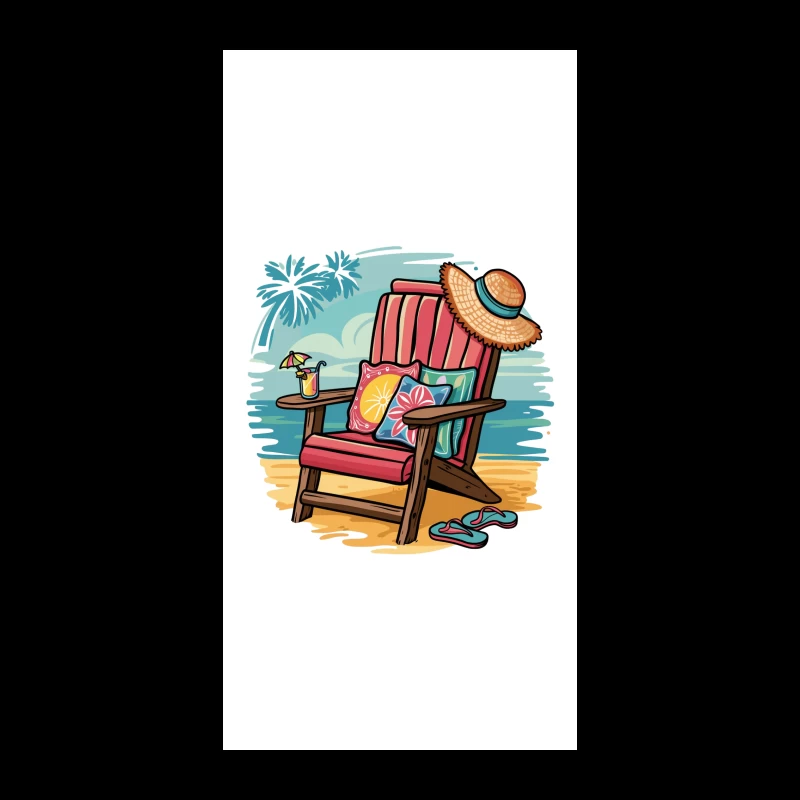 Relaxing Beach Chair Setup with Summer Accessories iPhone Case