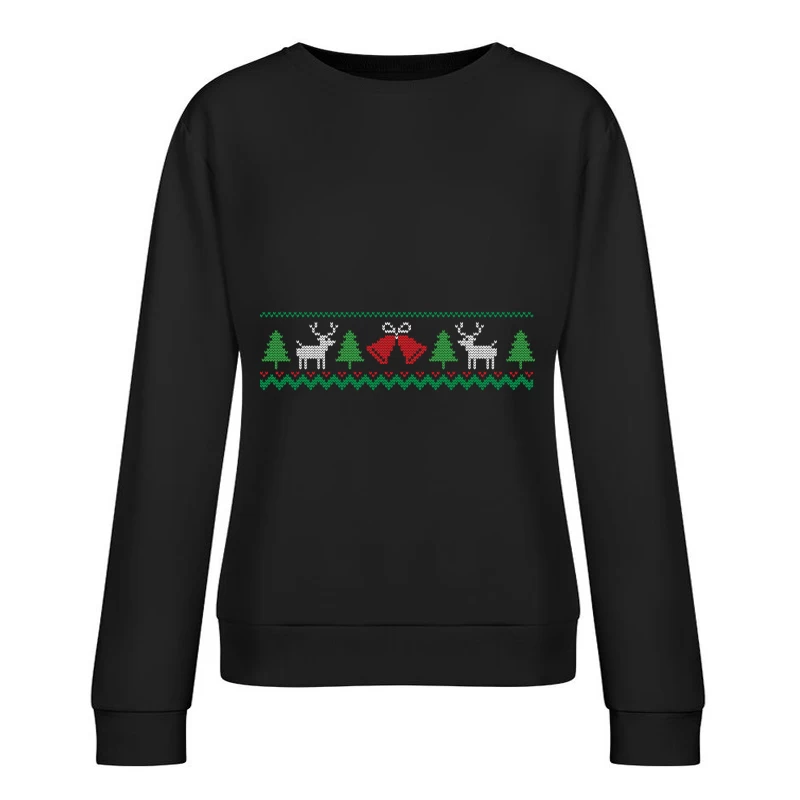 Motif de Noël avec rennes et cloches Femme Sweat-shirt à enfiler