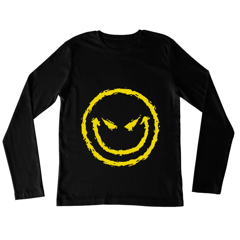 Böser Smiley-Gesicht Damen Langarm T-Shirt