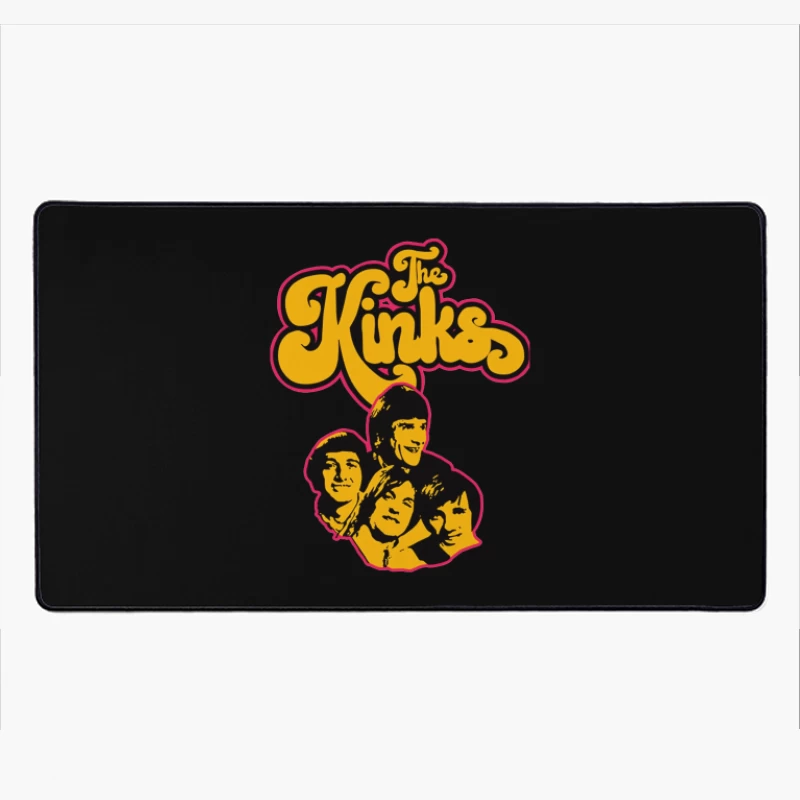 The Kinks Vintage Band Logo with Silhouettes Desk Mat