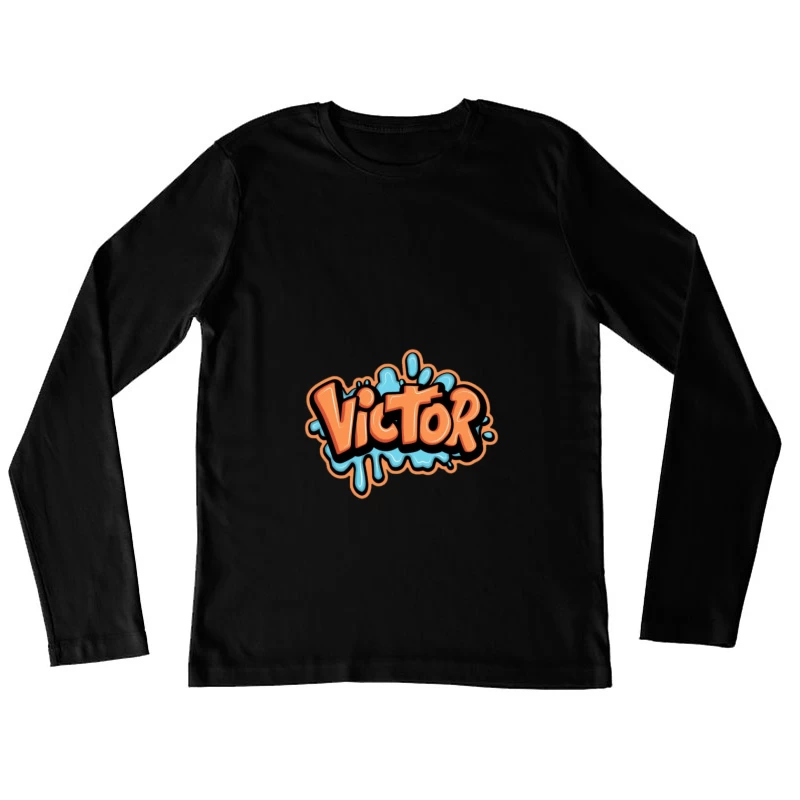 Graffiti-Stil mit nassem Effekt Damen Langarm T-Shirt