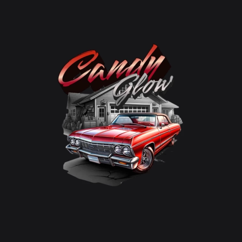 Candy-Lackauto vor Garage Damen Pullover Hoodie