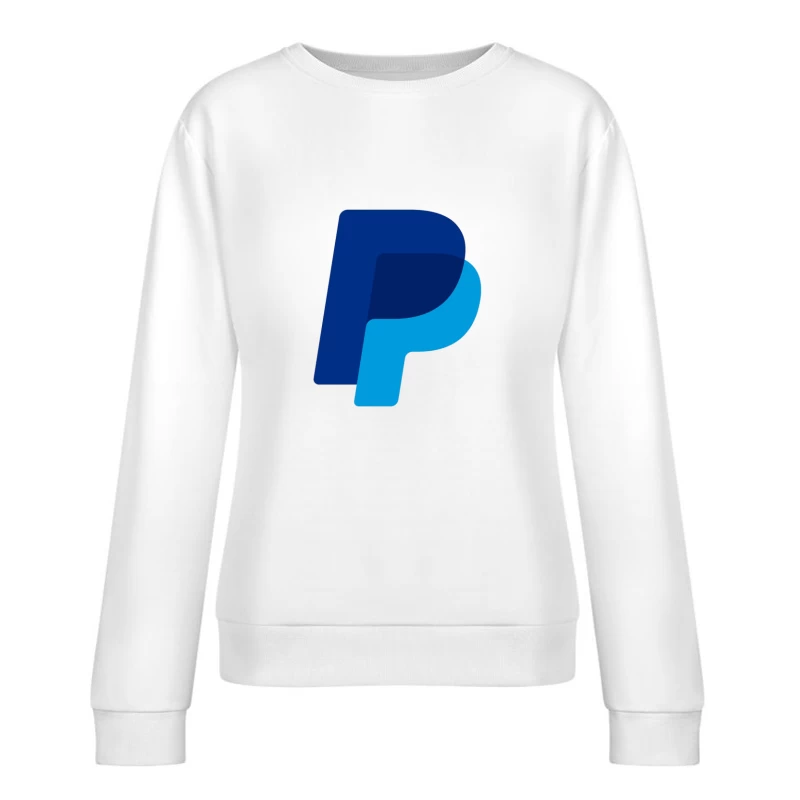 PayPal Double P Logo Design in Blue Shades Female Pullover Sweatshirt