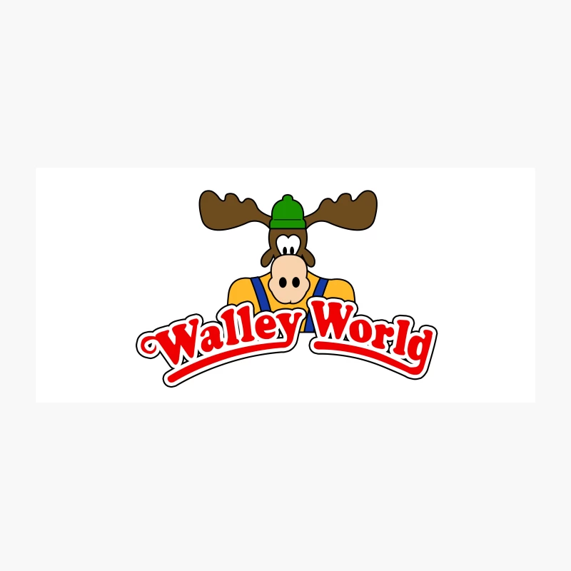 Walley World Amusement Park Cartoon Moose Mascot Logo Coffee Mug