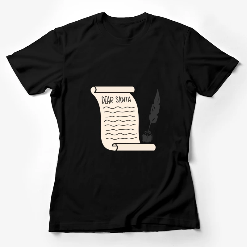 Lettre à Santa avec encre et parchemin Femme T-Shirt
