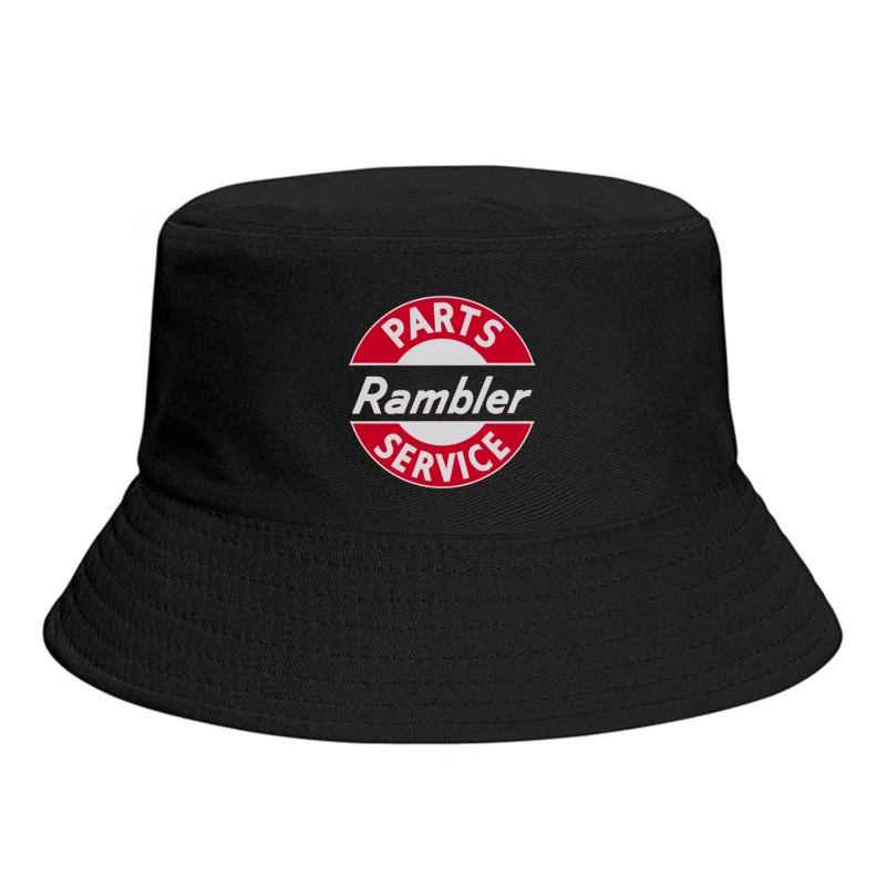 Vintage Rambler Parts & Service Logo Design Bucket Hat