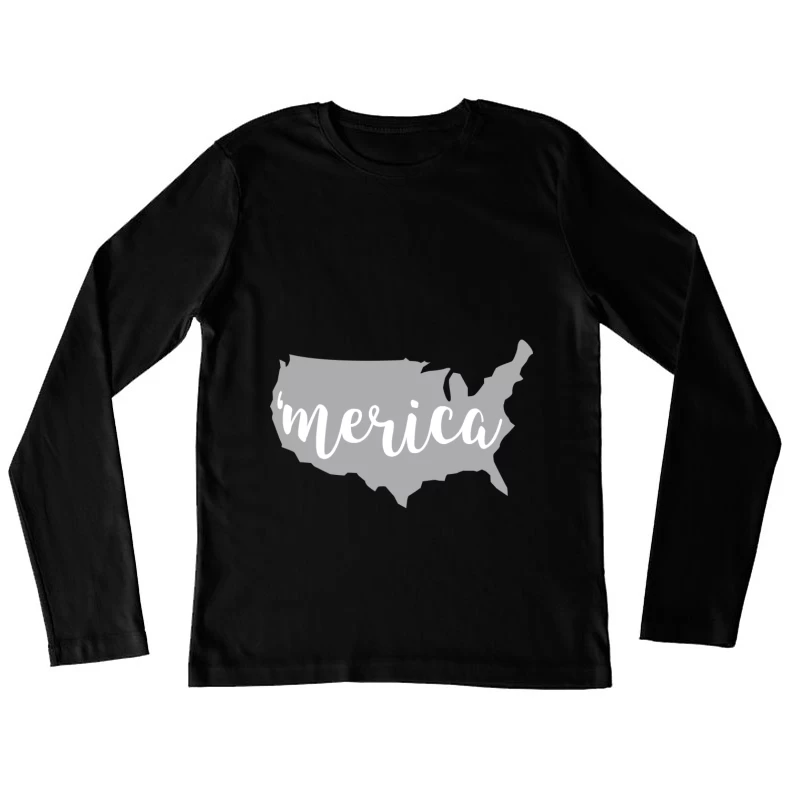 Carte des États-Unis avec 'Merica Femme Manches Longues T-Shirt