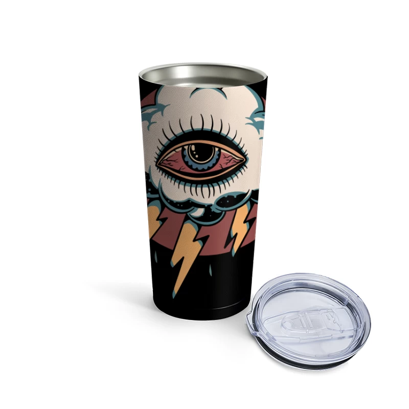 Surreal Eye in a Cloud with Lightning Travel Mug