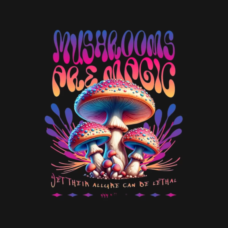 Champignons magiques et colorés Femme T-Shirt
