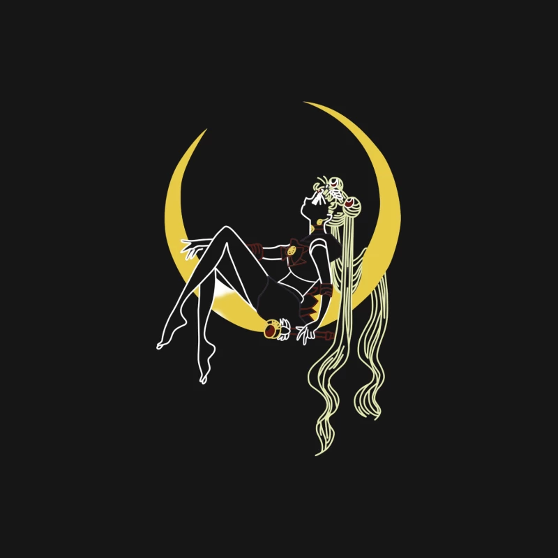 Anime-Mondprinzessin mit Schwert und Mond Herren T-Shirt