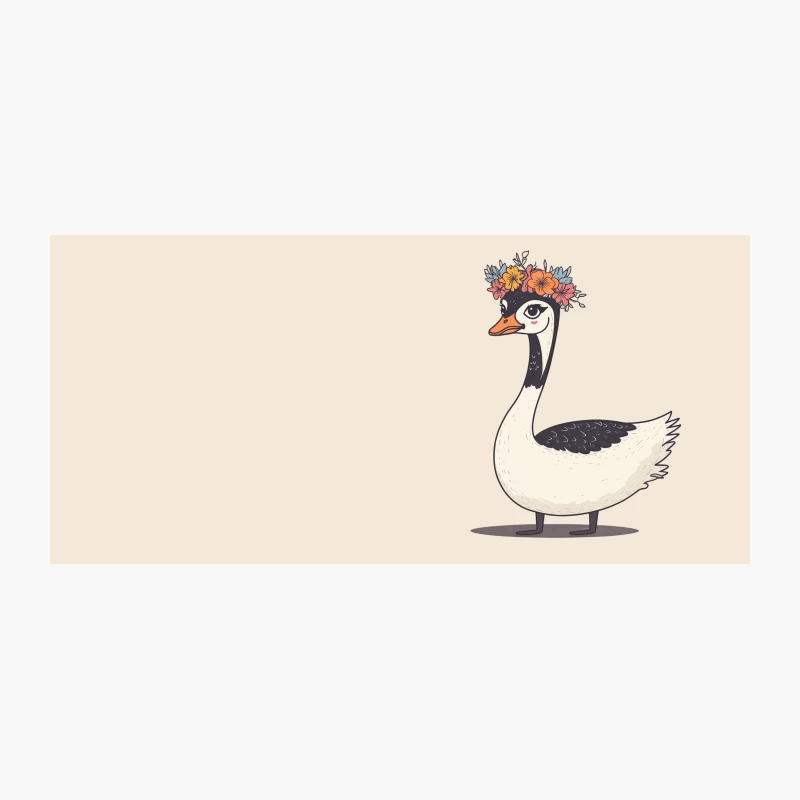 Cute Goose with Floral Crown Digital Illustration Coffee Mug