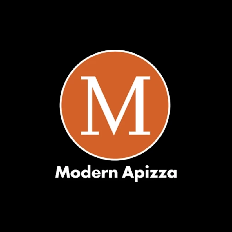 Modern Minimalist Orange Circle M Logo for Apizza Restaurant Throw Pillow