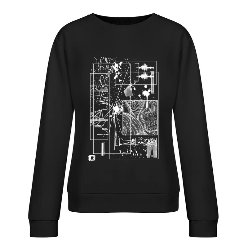 Abstrakte Geometrie und Klangwellen Damen Pullover Sweatshirt