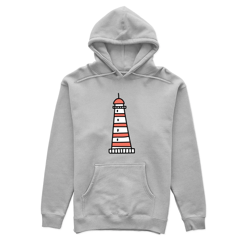Desssin de phare rayé rouge et blanc Femme Sweat à capuche