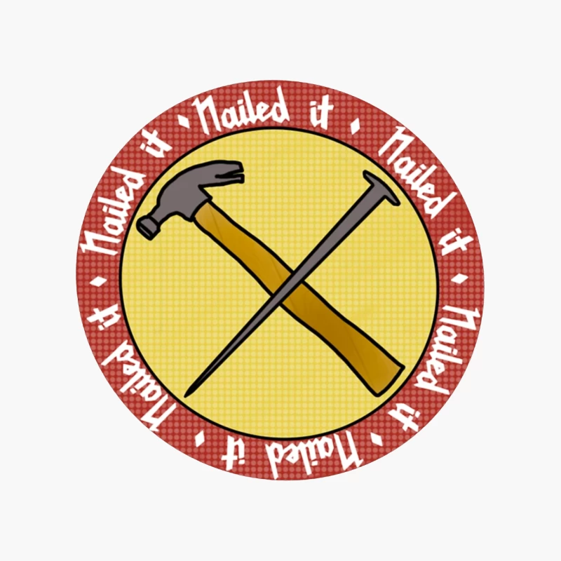 "Nailed It" Achievement Badge with Crossed Hammer and Nail Cotton Tote Bag