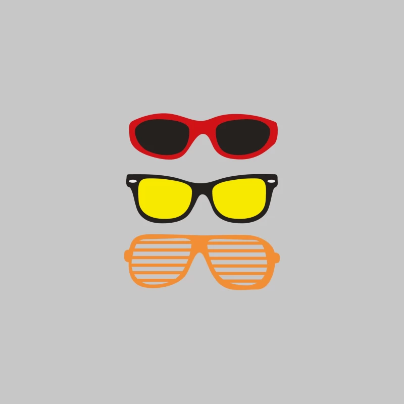 Trois Paires de Lunettes Colorées Femme Manches Longues T-Shirt