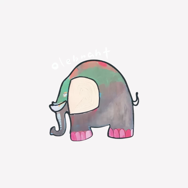 Éléphant de dessin animé coloré Homme T-Shirt