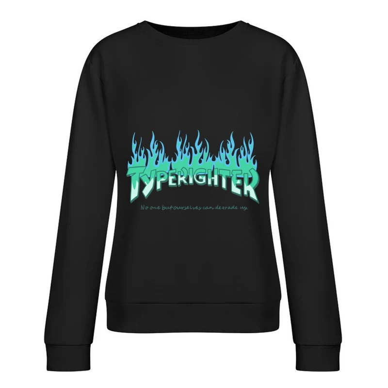 Stilisierte Typerighter Grafik Damen Pullover Sweatshirt