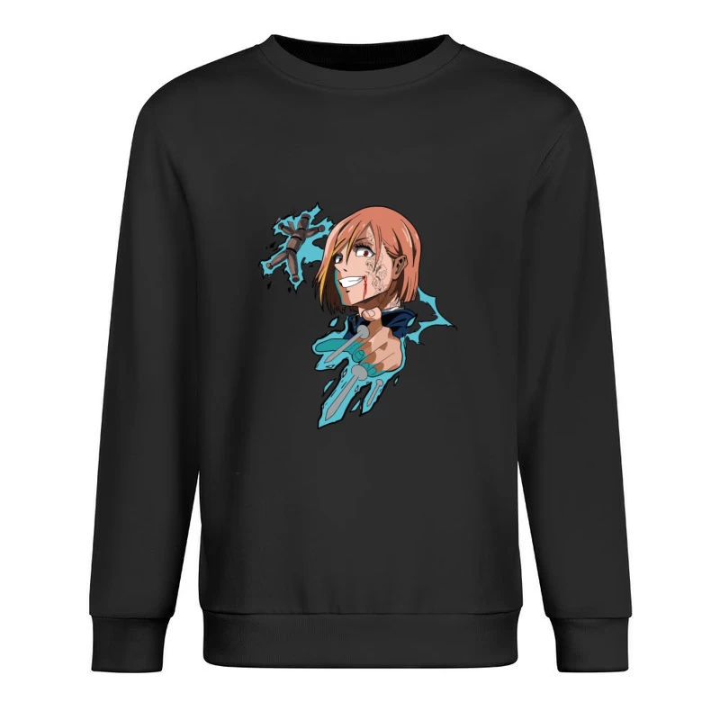 Zauberin mit Marionette und Nägeln Herren Pullover Sweatshirt