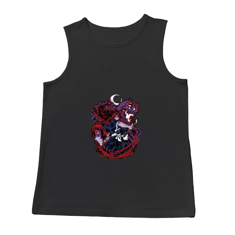 Anime-Krieger mit Dämonen und Schwert Herren Tanktops