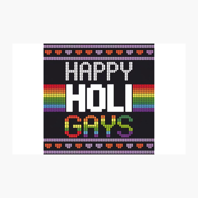 Colorful Pixelated LGBTQ Pride Holi Festival Typography Travel Mug