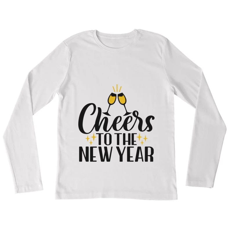 Santé à la Nouvelle Année avec des Flûtes Femme Manches Longues T-Shirt