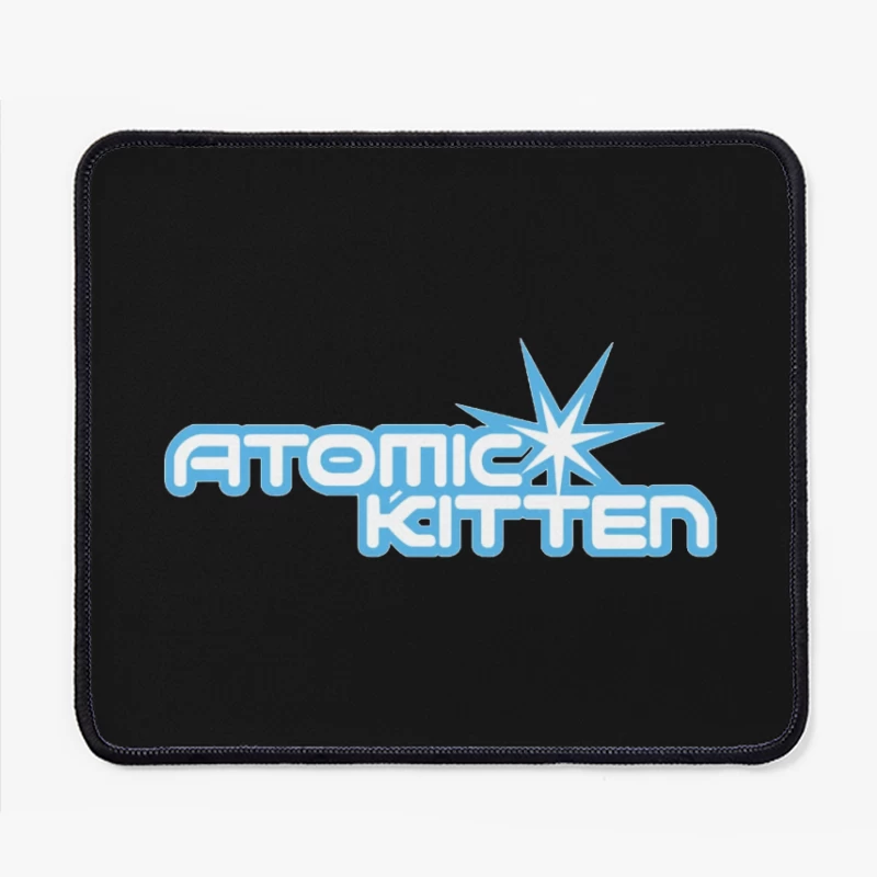 Atomic Kitten Blue Retro Logo Design Mouse Pad