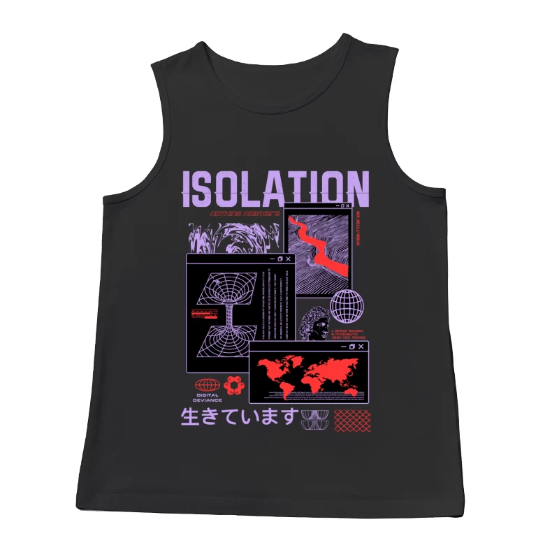 Digitales Isolationsdesign mit geografischen Elementen Herren Tanktops