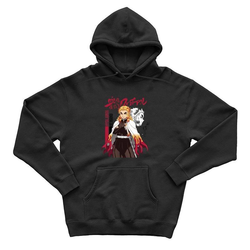 Anime Krieger mit Flammenschwert Herren Pullover Hoodie