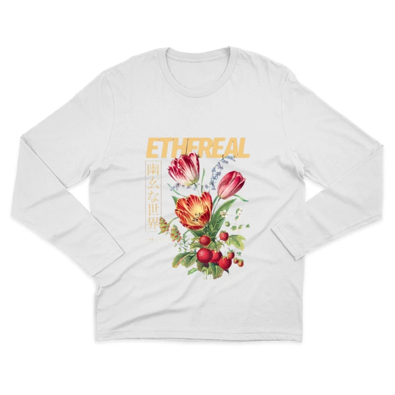 Illustration florale éthérée Homme Manches Longues T-Shirt