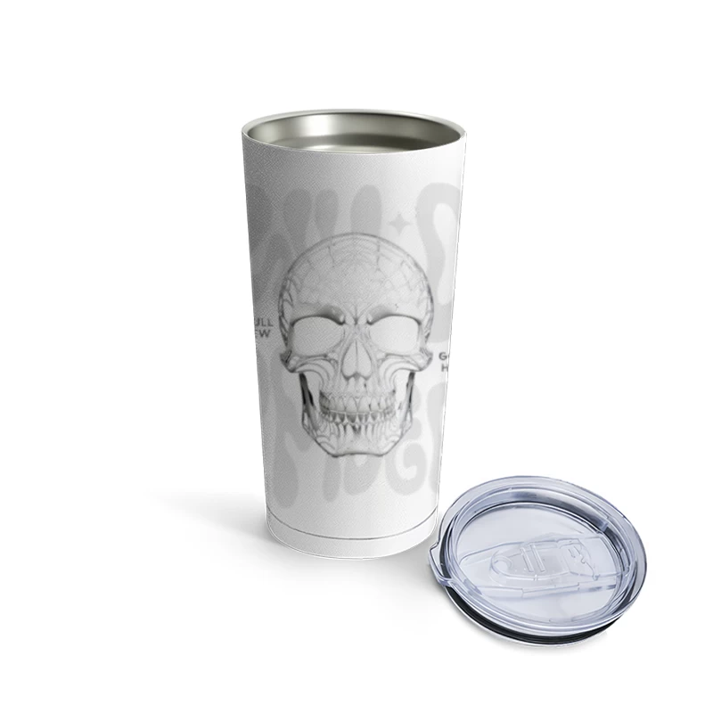 Gothic Anatomical Skull Sketch Illustration Travel Mug