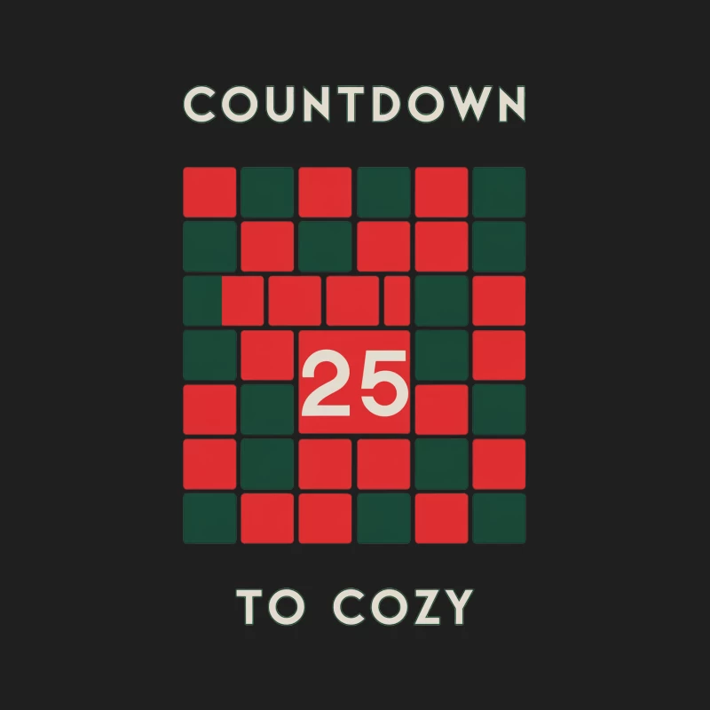 Minimalist Christmas Countdown Calendar Design in Red and Green Male Tank Top