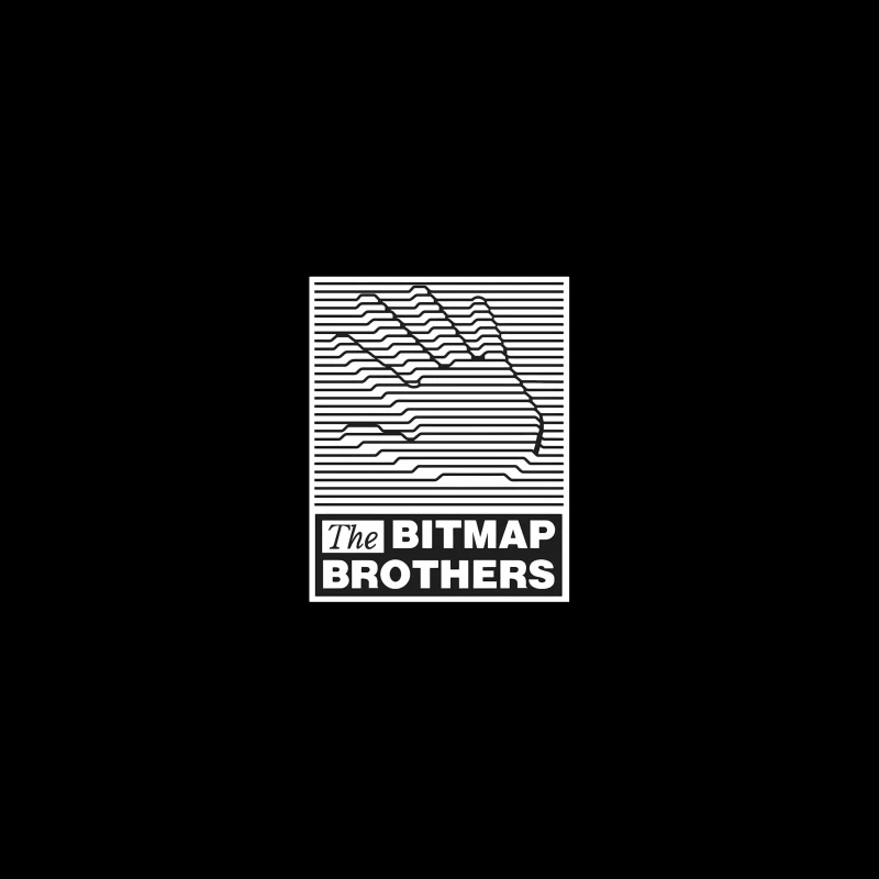 Bitmap Brothers Logo with Striped Hand Optical Illusion Desk Mat