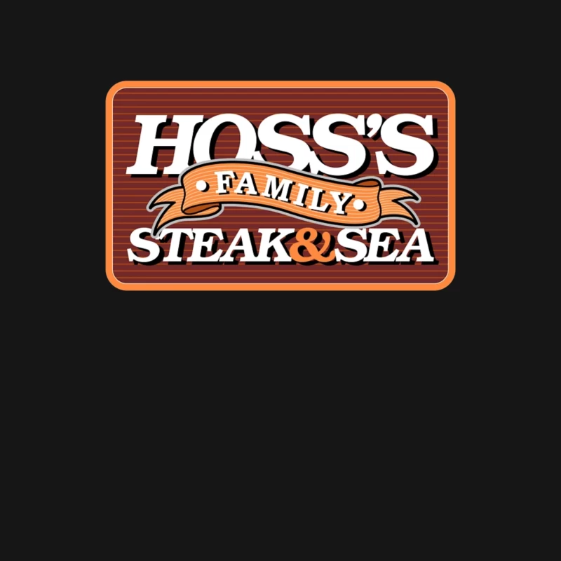 Hoss's Family Steak & Sea Restaurant Vintage Logo Design Male Long Sleeve T-Shirt