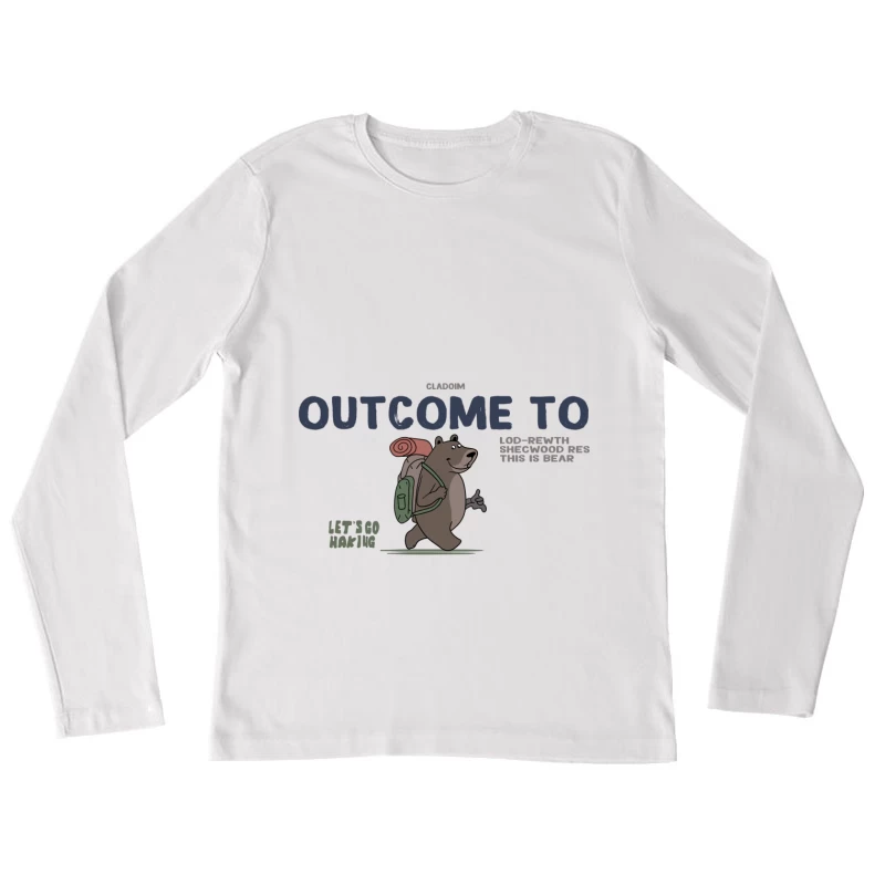 Bär beim Wandern im Wald Damen Langarm T-Shirt