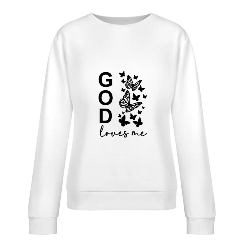 Dio mi ama Design con farfalle Felpa pullover Donna