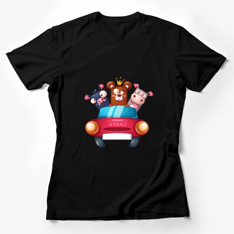 Animaux mignons dans une voiture Femme T-Shirt