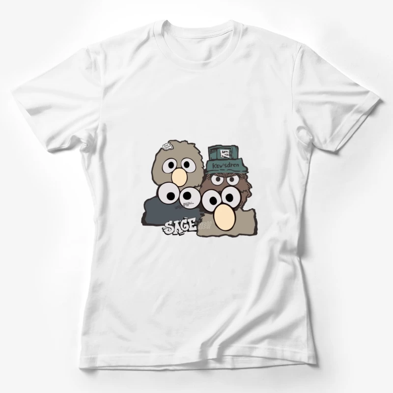 Lustige Cartoon-Vögel mit Hüten Damen T-Shirt