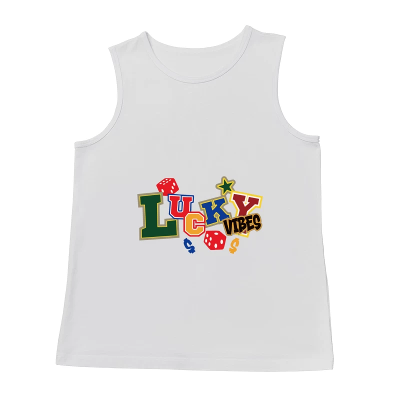 Glückliche Vibes Design mit Würfeln Herren Tanktops