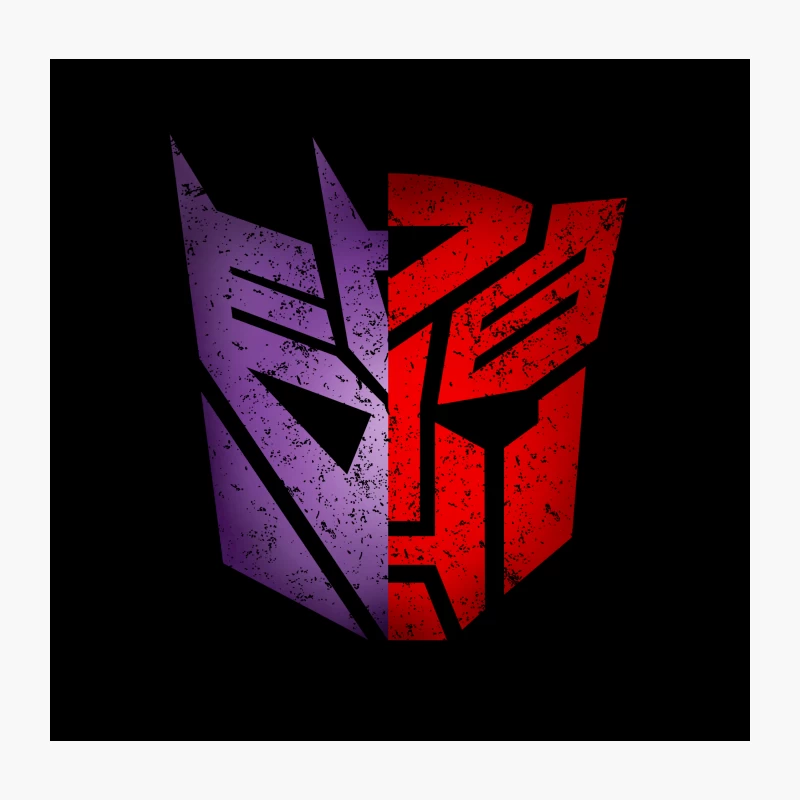 Grungy Purple and Red Transformers Autobot Logo Throw Pillow