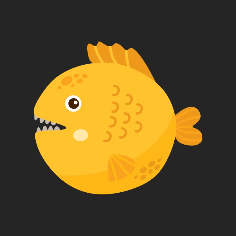 Poisson jaune mignon avec dents pointues Homme Sweat-shirt à enfiler