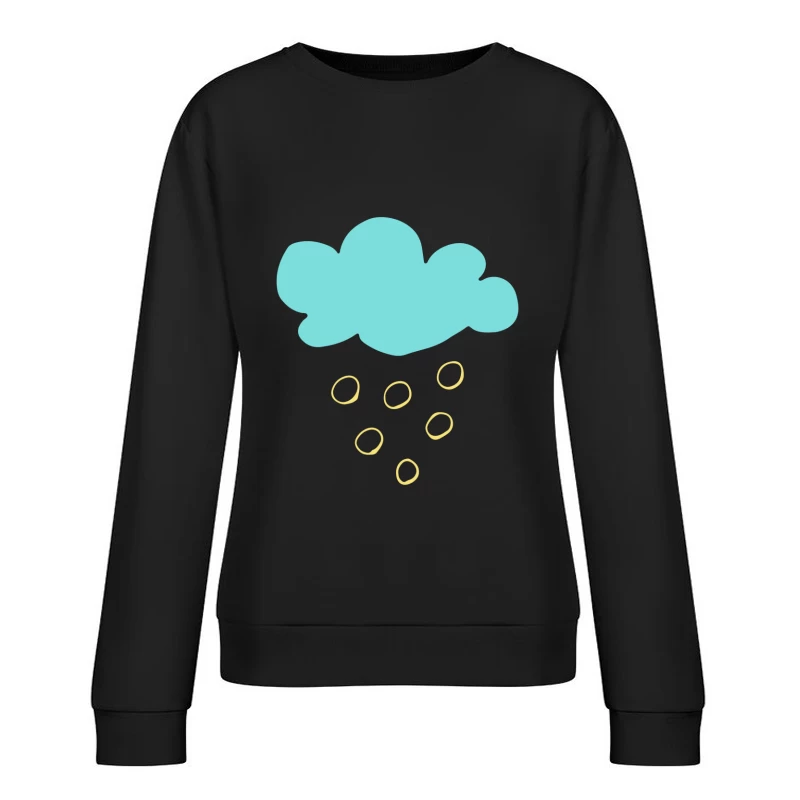 Nuage et Pluie Dessinés Femme Sweat-shirt à enfiler