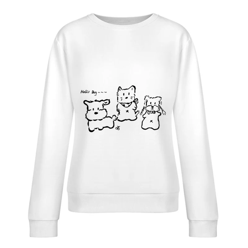 Drei niedliche Tiere in Schwarz-Weiß Damen Pullover Sweatshirt