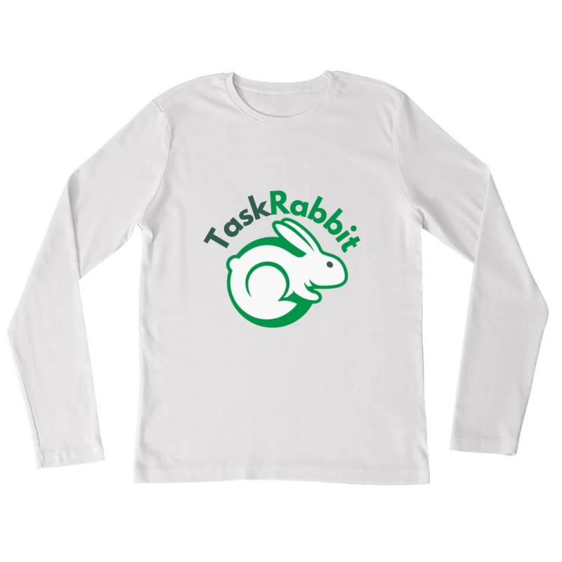 TaskRabbit Green Circular Rabbit Logo Design Female Long Sleeve T-Shirt