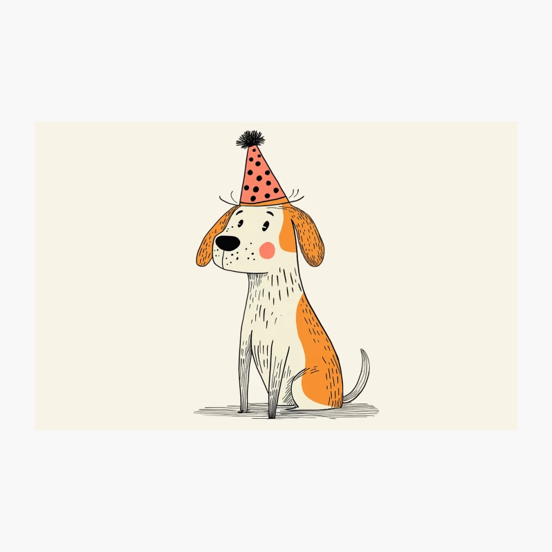 Cute Cartoon Dog Wearing Party Hat for Birthday Travel Mug