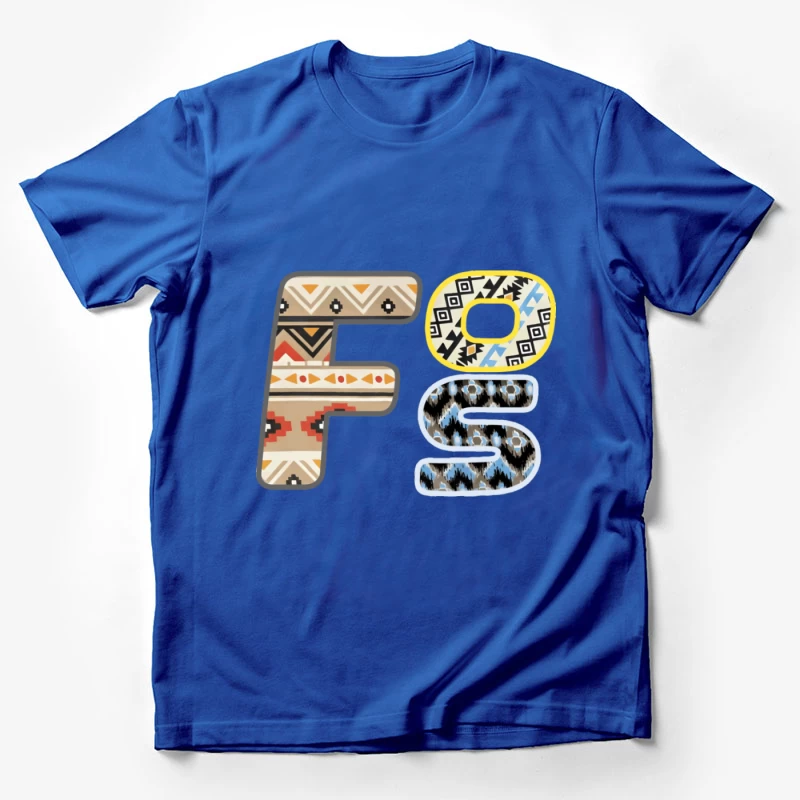 Bunter Tribal Initialen Herren T-Shirt